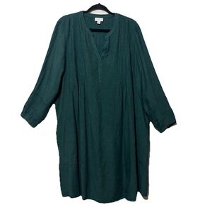 J. Jill Green Long Sleeve‎ V Neck Pullover Green Dress Size L